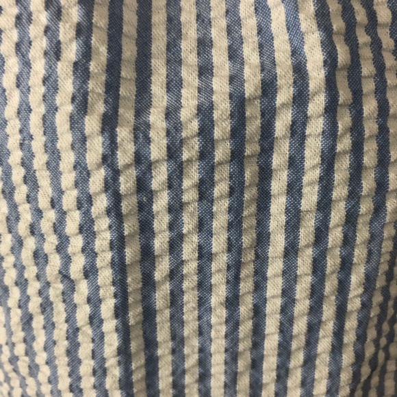 Women's Modcloth Blue/White Pin Stripe Seer Sucker Tank Top With Bow. Size Small - Picture 11 of 16